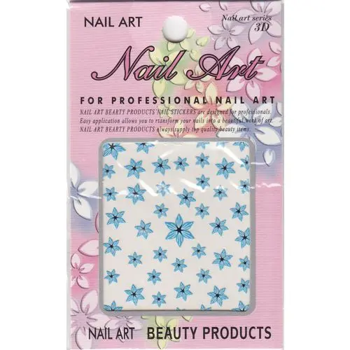 Modrá 3D samolepka - kvet so špicatými lupeňmi