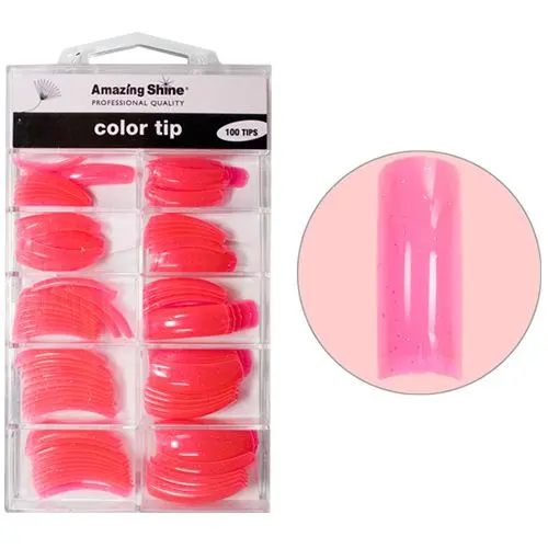 Pink Glitter, 100ks farebné nechtové tipy - č.1 - 10