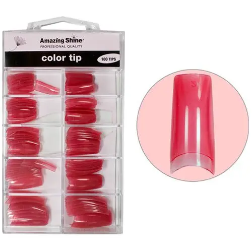 Farebné nechtové tipy Pink Pearl - 100ks, č.1 - 10