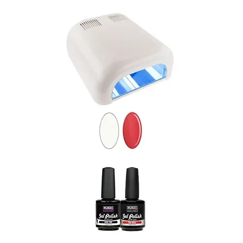 UV gélové laky - skúšobná sada malá 2x15ml + 4.ž. biela lampa 36W