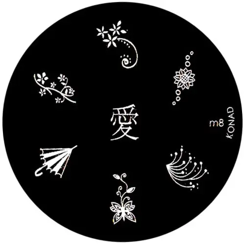 Kovová doštička na zdobenie nechtov pečiatkovaním, m8