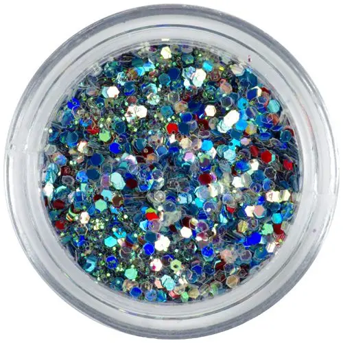 1mm farebné konfety - šesťhrany v zelenom prášku