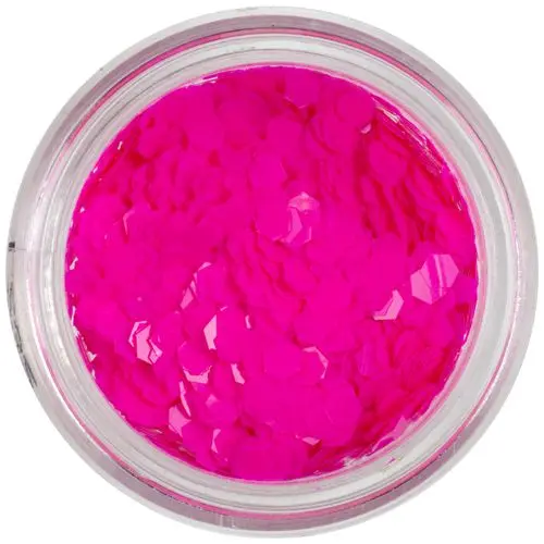 Ozdobné konfety - 3mm neónovo ružové šesťhrany