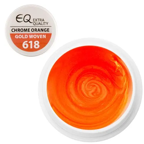 Extra Quality UV gél - 618 Gold Woven – Chrome Orange 5g