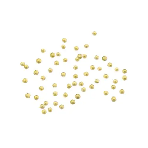 Žltozelené ozdoby na nechty, 2mm - guľaté kamienky v sáčku, 50ks