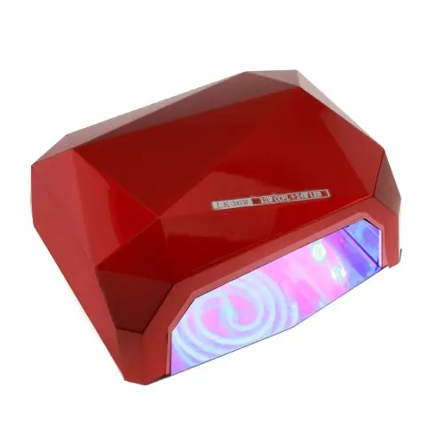Kombinovaná LED + CCFL 36W UV lampa na nechty - červená