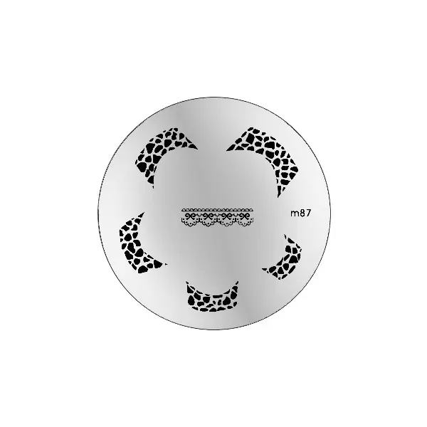 Šablóna na pečiatkovanie M87 - francúzska manikúra, zvierací vzor