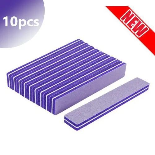 10ks - Inginails Penový pilník na nechty, fialový 100/150