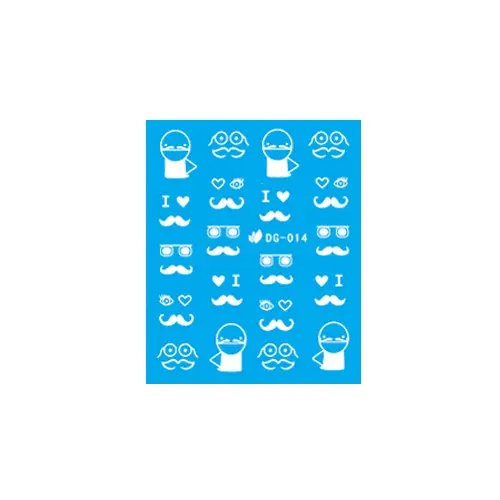 Fluorescenčné vodolepky - mustache - 014