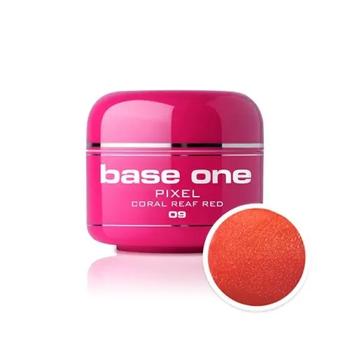 UV Gel na nechty Silcare Base One Pixel – Coral Reaf Red 09, 5g