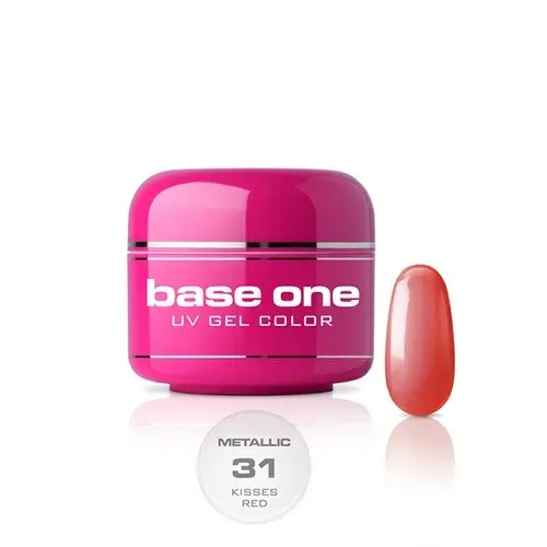 UV Gel na nechty Silcare Base One Metallic – Kisses Red 31, 5g