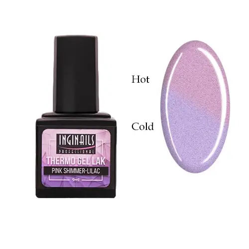 Farebný thermo gél lak Inginails Professional - Pink Shimmer-Lilac