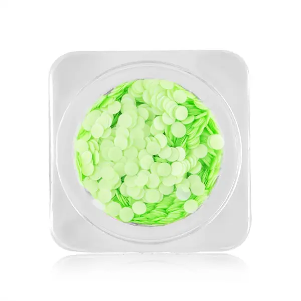 Ozdoby na nechty – kolieska 2mm - neónovozelené