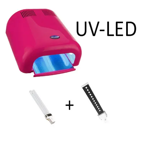 Kombinovaná LED UV lampa na gélové nechty, ružová – 36W 