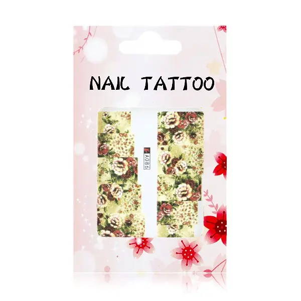 Luxusné vodné nálepky na nechty – Kvety – A086