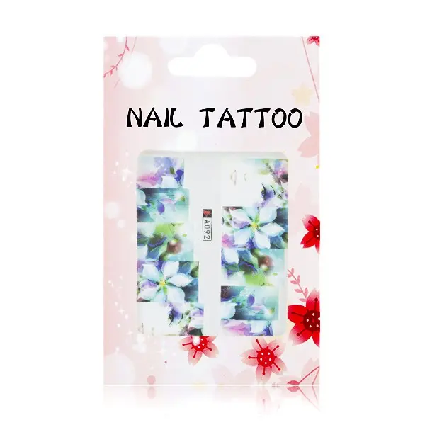 Luxusné vodné nálepky na nechty – Kvety – A092 
