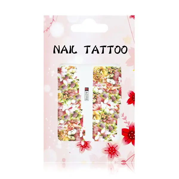 Luxusné vodné nálepky na nechty – Kvety – A098 