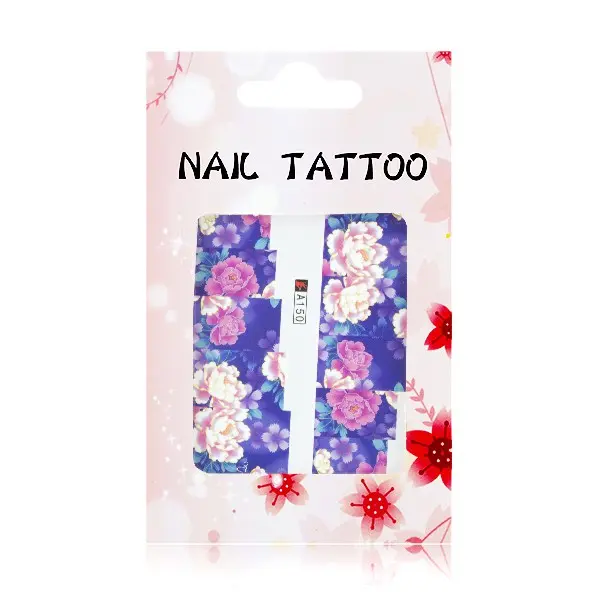 Luxusné vodné nálepky na nechty – Kvety – A150 