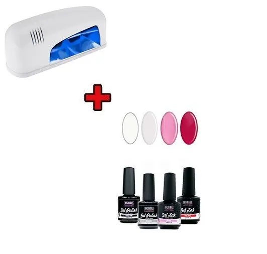 Skúšobná sada - UV gél/laky 4x15ml + 1.ž. lampa biela 9W
