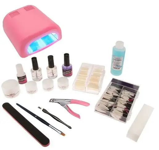 3 - fázový systém - set na gélové nechty Profi 3 s 4. žiarivkovou ružovou lampou