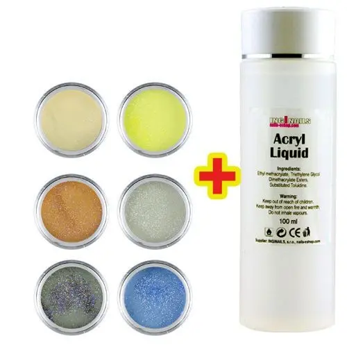 Sada Glitter Color I. Inginails 6ks + Acryl Liquid 100ml ZADARMO