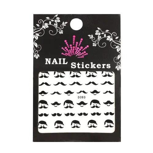 Nálepky na nechty s motívom mustache