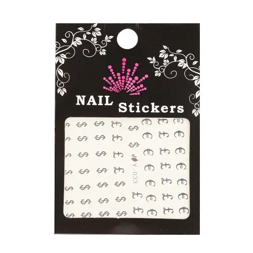 Nálepky na nechty s motívom €, $ a £