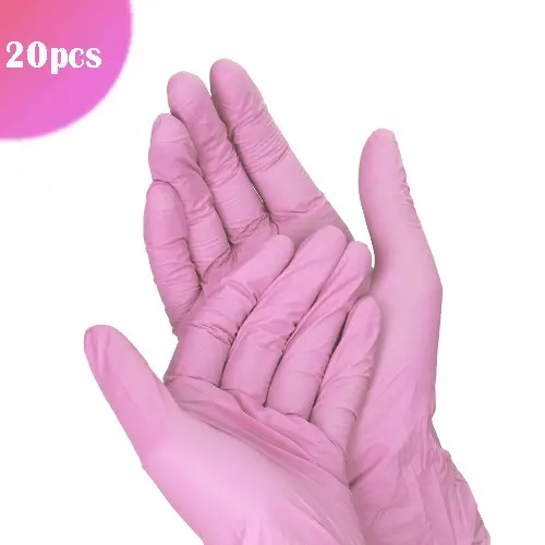 Ružové jednorazové rukavice S/20ks