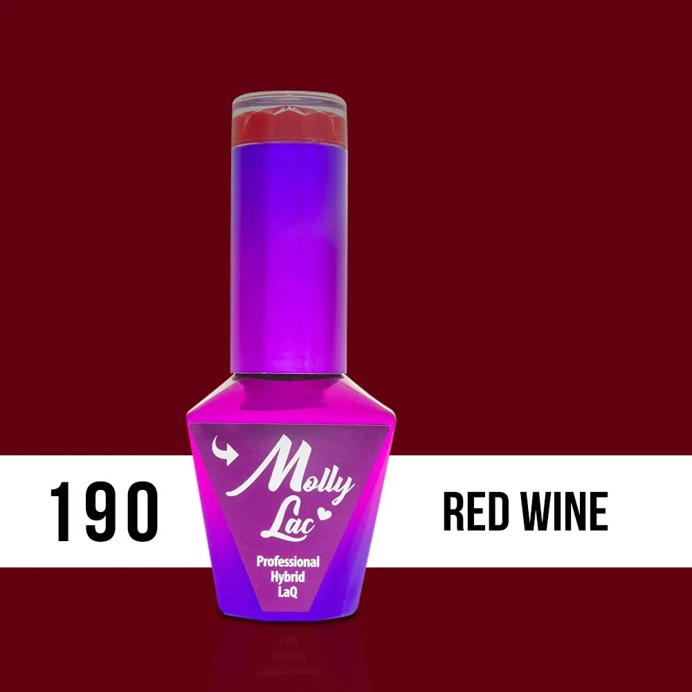 MOLLY LAC UV/LED gél lak Hearts and Kisses - Red Wine 190, 10ml