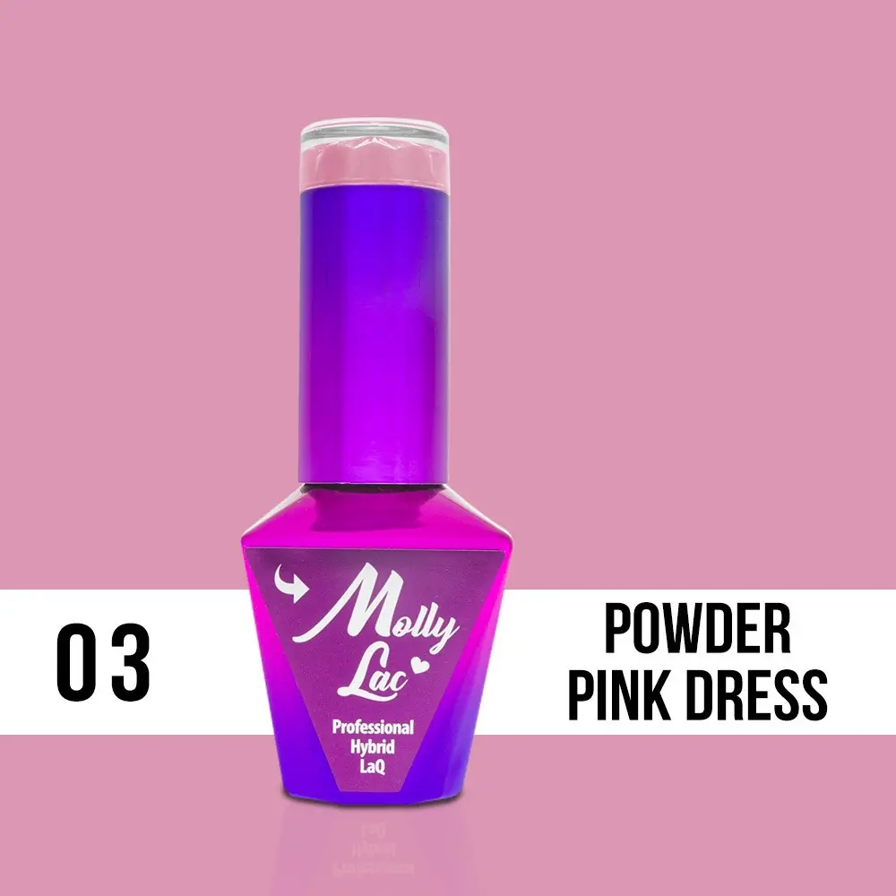 MOLLY LAC UV/LED gél lak Glamour Women - Powder Pink Dress 03, 10ml