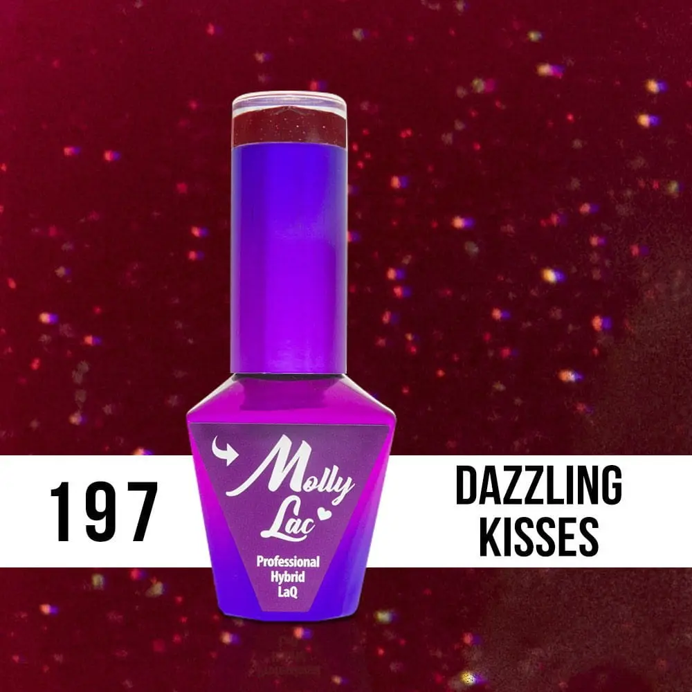 MOLLY LAC UV/LED gél lak Hearts and Kisses - Dazzling Kisses 197, 10ml