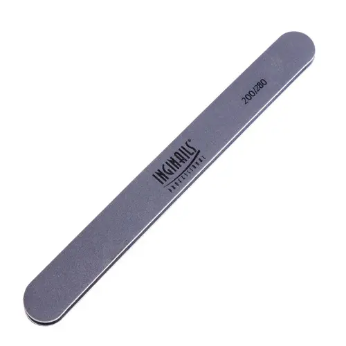Inginails Professional Pilník na nechty, sivý rovný s čiernym stredom, umývateľný a dezinfikovateľný 280/280
