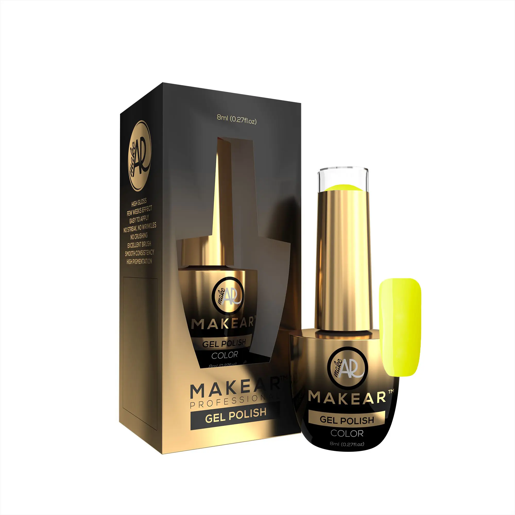 Makear Farebný gél lak - Neon Yellow - N06, 8ml
