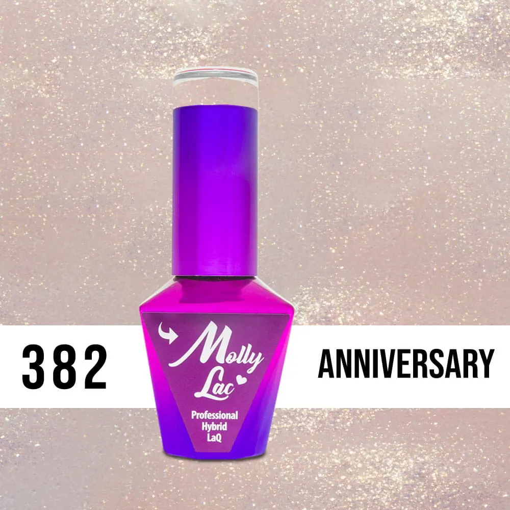 MOLLY LAC UV/LED gél lak Wedding Dream and Champagne  - Anniversary 382, 10ml