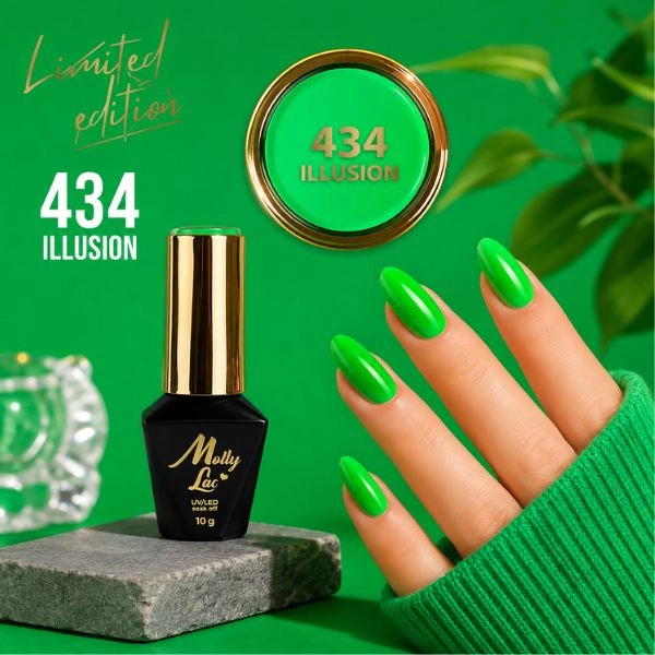 Gél lak, UV/LED Molly Lac- Illusion 434, 10ml