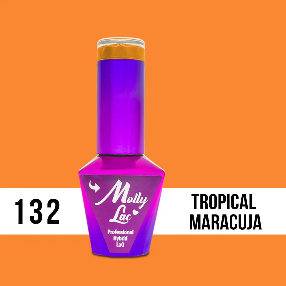 MOLLY LAC UV/LED gél lak Bubble Tea -  Tropical Maracuja 132, 10ml