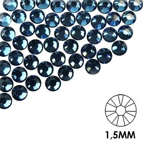 Ozdobné kamienky na nechty - 1,5mm - modré, 50ks