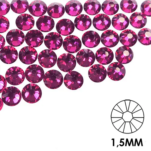 Ozdobné kamienky na nechty - 1,5mm - ružové, 50ks