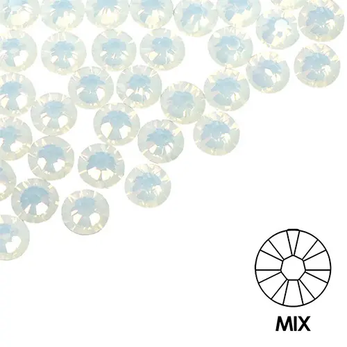Ozdobné kamienky na nechty - MIX - biele, 100ks