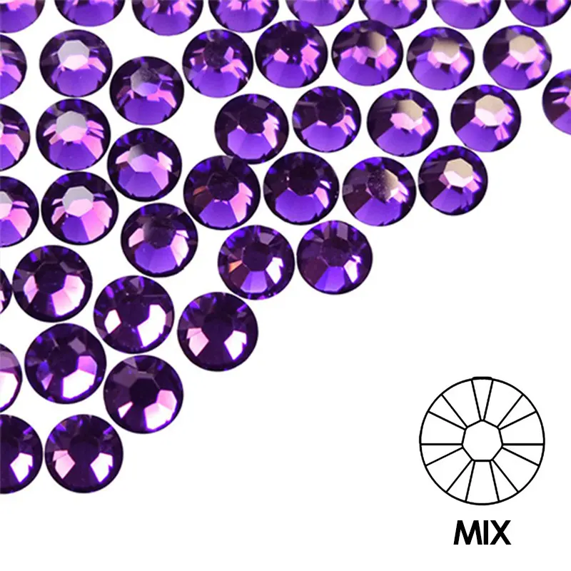 Ozdobné kamienky na nechty - MIX - fialové, 100ks