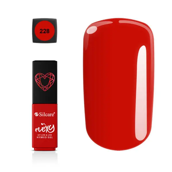 Silcare Hybrid Gel lak - Flexy Ruby Heart 228, 4,5g