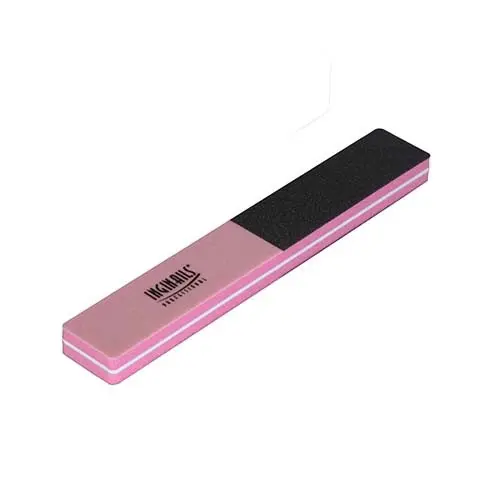 Inginails Professional Penový pilník na nechty, ružovo-čierny - 4-stranný, 100/180/240/320