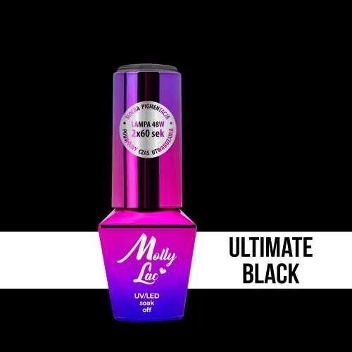 UV/LED Gél Lak MOLLY LAC - Ultimate Black, 10ml
