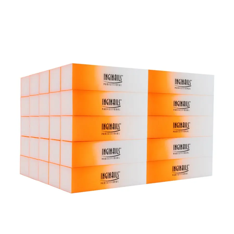 Inginails Professional Blok - oranžový ombre, 120/120 - 4-stranný