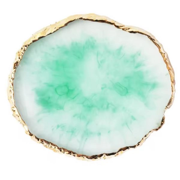 Prírodná živicová paleta na miešanie farieb, zelená