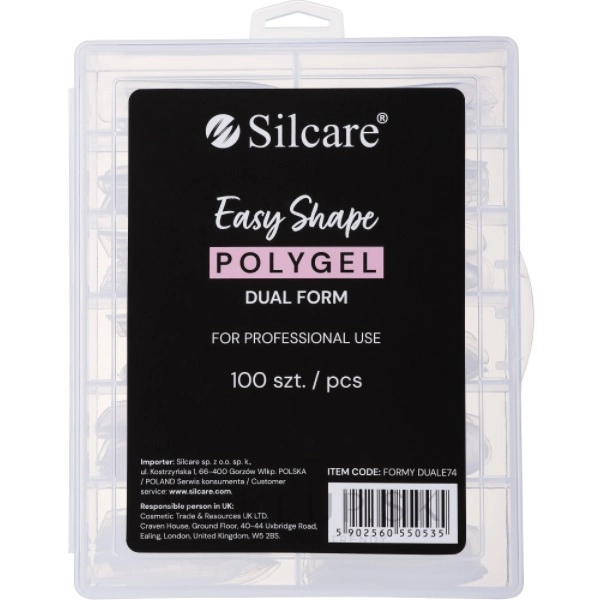 Silcare Dual Form Easy Shape Polygel - Almond, Clear 100ks