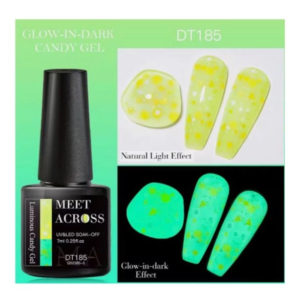 UV/LED gél lak Glow in the Dark Candy Gel DT185, 7ml