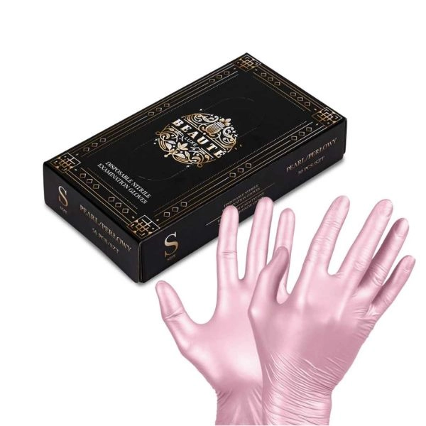 Ružové jednorazové rukavice S/50ks
