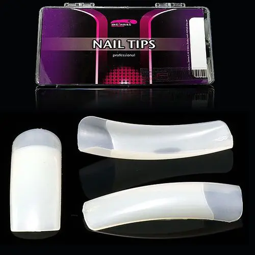 Cosmo Square Natural, 250ks box - umelé nechty Inginails, mix 1-10