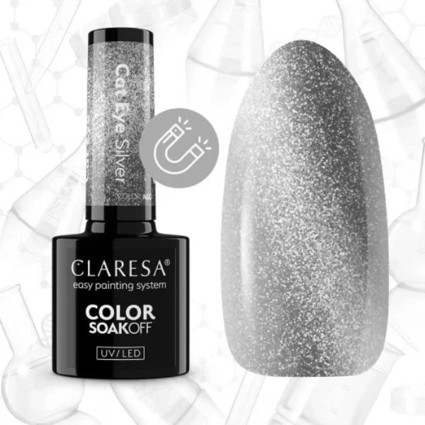 Claresa UV/LED Color Soak Off - Cat Eye Silver, 5g